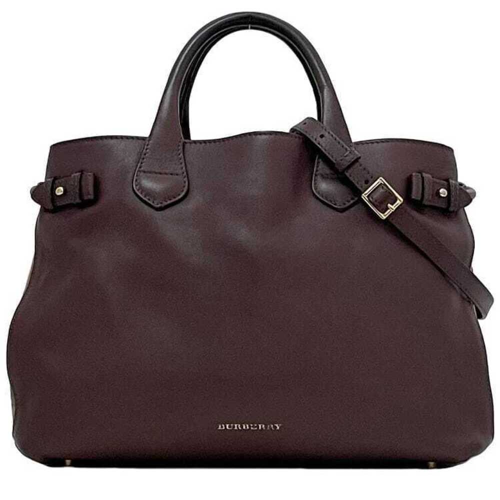 Burberry Bag Bordeaux Red Beige Check Leather Handbag Shoulder Wine Red Logo - Picture 1 of 10